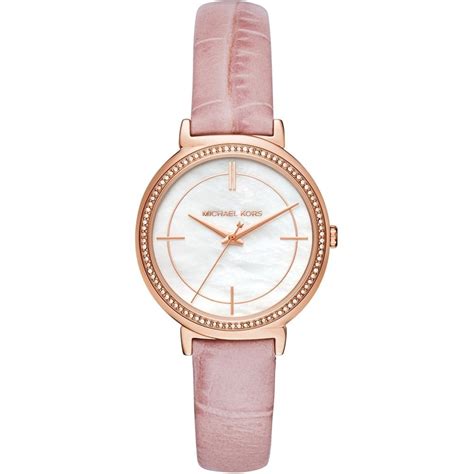 michael kors watch leather strap|michael kors leather watch women.